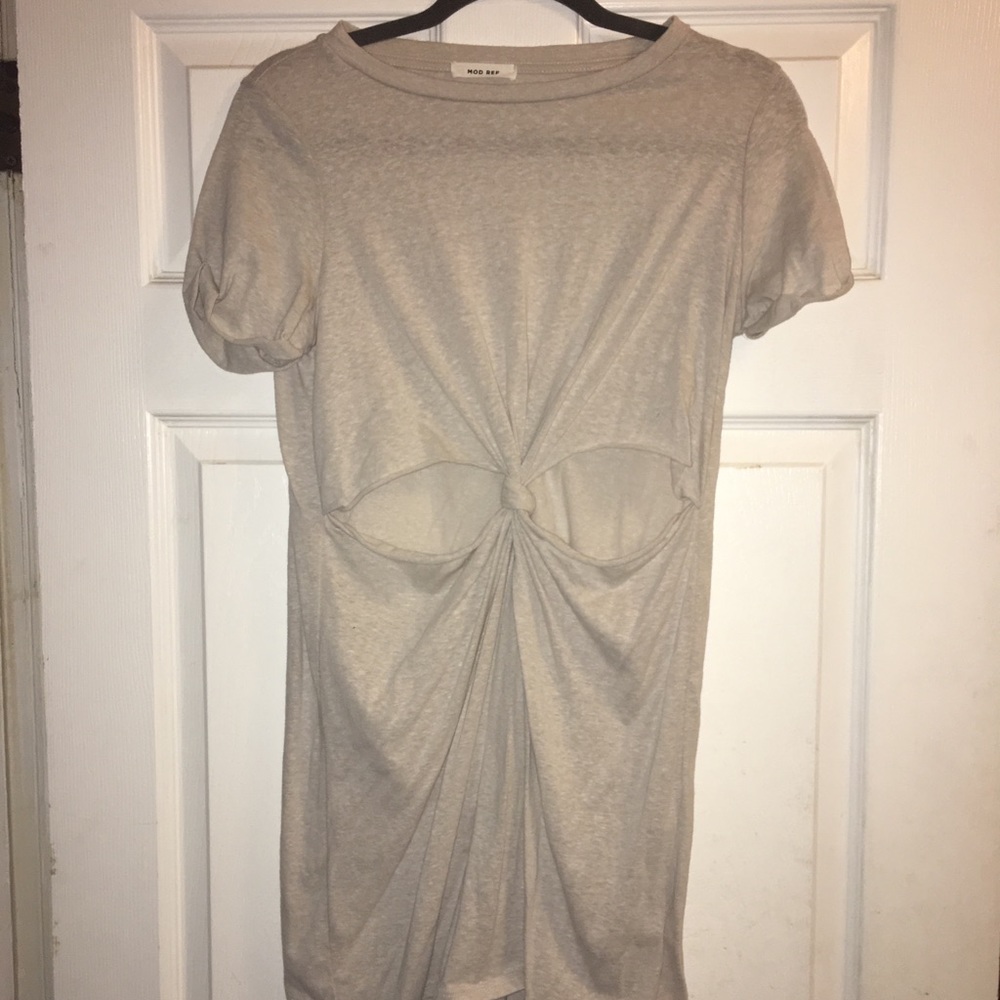 Open Tied Creme Dress Urban Outfitters
